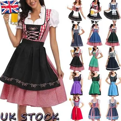 £17.69 • Buy UK Womens Oktoberfest Beer Maid Costume German Bavarian Traditional Dirndl Dress