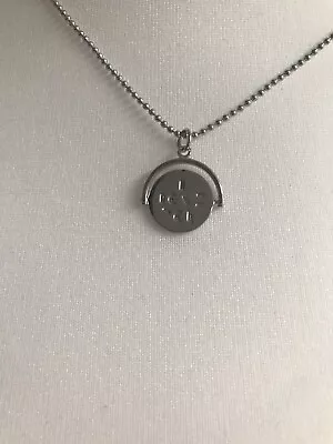 Silver Coloured Spinner Pendant Necklace I LOVE YOU 18  Ball Chain Necklace • £2.99