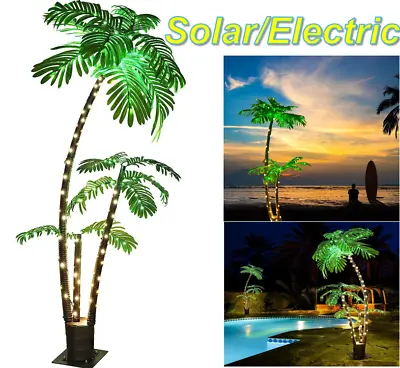 6ft Solar Palm Tree Lights LED Artificial Tree Light 8 Mode For Xmas Party Decor • $54.99