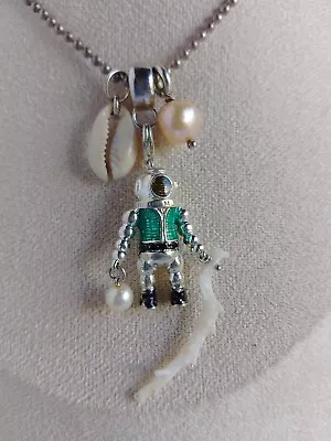 THOMAS SABO Diver Pendant Pearls Cowrie Coral Modified Silver Ball Necklace • $300