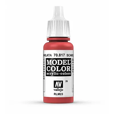 Vallejo Model Color: Scarlet - VAL70817 Acrylic Paint 17ml Bottle 026 • £2.65