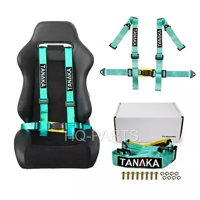 1 X Tanaka Universal Mint Green 4 Point Buckle Racing Seat Belt Harness 2  • $35.99
