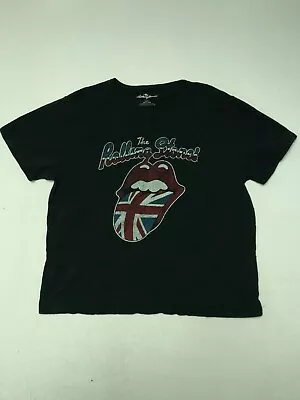 The Rolling Stones Size 3XL UK Tongue Logo T-Shirt Graphic Adult Black Tee • $8.50
