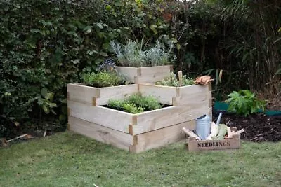 Garden Herb Planter Caledonian Pressure Treated Tiered Raised Bed - 0.9 X 0.9m • £109.99
