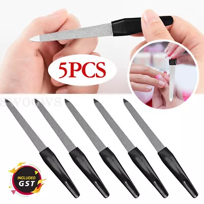 5/10pcs Dual Sided Stainless Steel Metal Nail File Art Pedicure Manicure Tool • $4.84