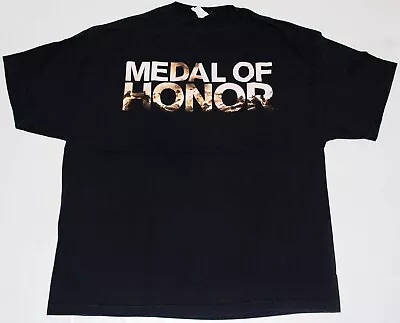 Vintage 00s Medal Of Honor Video Game Promo Black T-Shirt Boxy Men's Size XL/XXL • $24.99