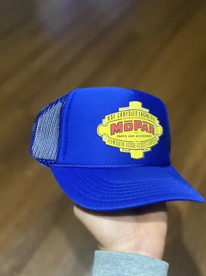 Vintage Mopar Trucker Hat Mesh Hat Snapback Cap New Adjustable Mens Women BLUE • $30
