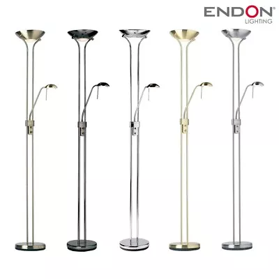 Endon Rome Mother & Child Dimmer Switch Standing Task Floor Lamp Reading Light • £60.99