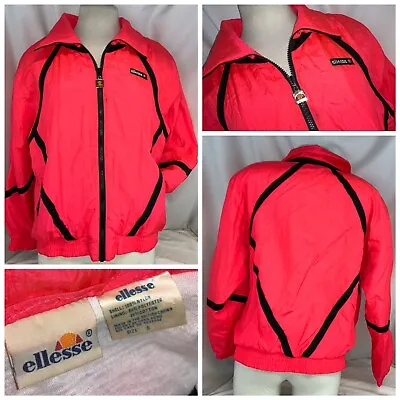 Ellesse Tennis Warmup Jacket S Women Pink Nylon Zip Lined Hong Kong YGI D0-311 • $26.99