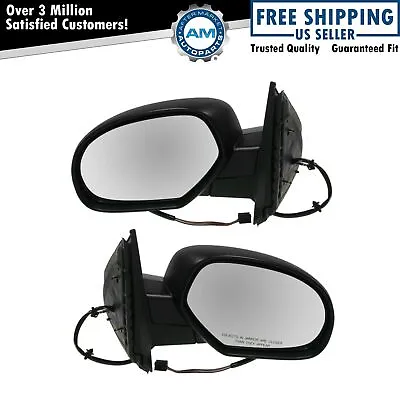 Side View Mirrors Power Heated Textured Black LH & RH Pair Set For Chevy GMC • $85.82