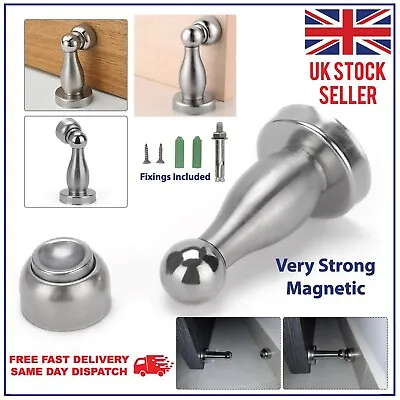 £5.99 • Buy Magnetic Door Stop Strong Metal Stainless Steel Door Stopper Wall Mounted Stops