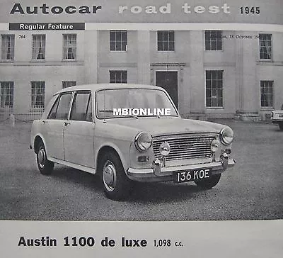 £3.99 • Buy 1963 Austin 1100 Original Autocar Magazine Road Test