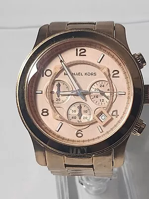 Michael Kors Unisex Runway Rose Gold-Tone Watch MK8096 New Battery • $40