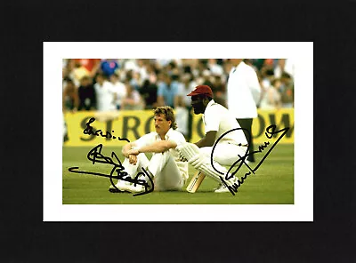 £7.49 • Buy 8X6 Mount IAN BOTHAM & VIV RICHARDS Signed PHOTO Print Ready To Frame CRICKET