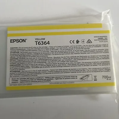 Genuine Epson T6364 Yellow Ink Tank Bag 700ml Stylus Pro 7890 EXP 09/2022 SEALED • $34.99