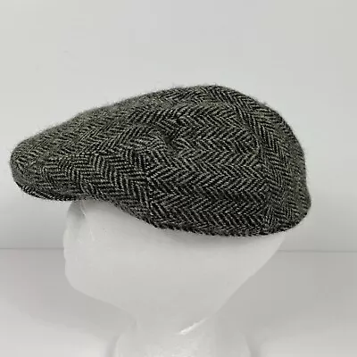 Failsworth Stornoway Harris Tweed Grey Wool Flat Cap Peaky Blinders Size 7 (57cm • £17.99