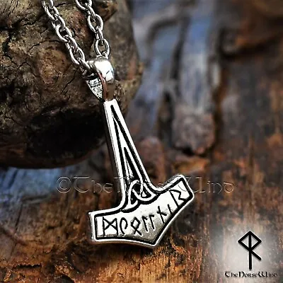 Viking Necklace Thor's Hammer Mjolnir Pendant Norse Runes Amulet Celtic Asatru • $14.99