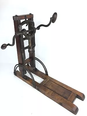 Antique Barn Beam Post Auger Drill Press Boring Machine Tool Farm Vintage • $399.95