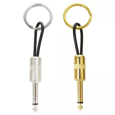 2Pcs Guitar Audio Plug Keychains Key Ring Metal Idea Musical Gift • $6.07