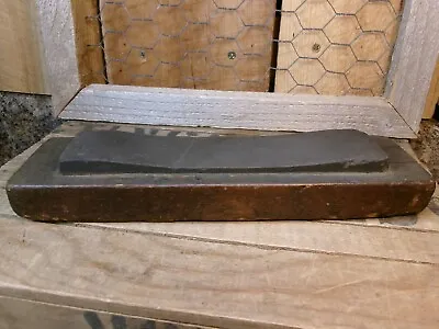 Antique Vintage Knife Sharpening Stone In Block Of Wood ~ Great Patina • $8.99