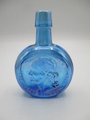 $4.99 • Buy Wheaton Mini Presidential Bottle, Blue Carnival Glass, George Washington, 1971