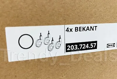 SET Of 4 - Ikea BEKANT Casters Wheels Rubber-Coated 203.724.57 White - NEW • £39.51