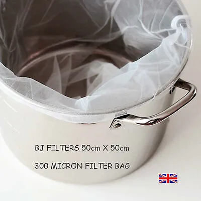 BIAB HOME BREWING BEER-WINE MAKING-300 MICRON-CORDED FILTER BAG 50 X 50cm £8.50 • £8.50