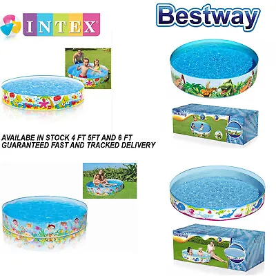 Kids Childrens 4 5 6 Ft Snapset Rigid Park Garden Outdoor Paddling Swimming Pool • £19.99