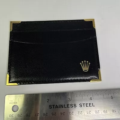 Vintage Rolex Black Leather 101.20.34 Watch Warranty Card Holder Wallet • $100