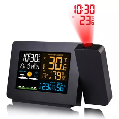 £7.19 • Buy LED Projection Alarm Clock LCD Display Digital Thermometer Weather Forecast