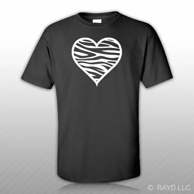 Zebra Print Heart T-Shirt Tee Shirt S M L XL 2XL 3XL Cotton • $14.99