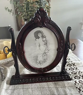 Vintage Ornate Oval Swivel Tilt Picture Frame British Registered Design 1014903 • $40