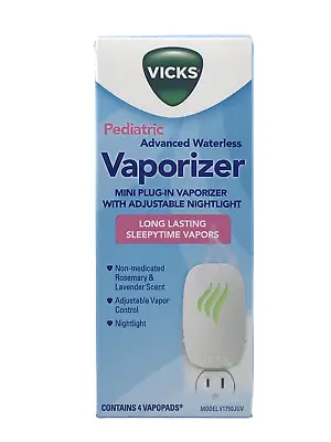 Vicks Pediatric Advanced Waterless Vaporizer - Mini Plug-In W/ Nightlight 4 Ct • $11.99