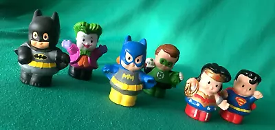 $7 • Buy Lot Of 6 Fisher Price Little People DC FRIENDS SUPER HEROES Superman Batman