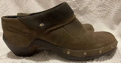 Merrell Shoes Womens 8 Luxe Wrap Bitter Chocolate Clogs J68662 Brown Leather • $15