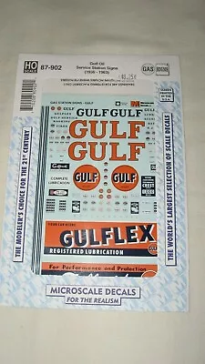 Microscale Decals HO Gas Station Signs Gulf Oil (1936-1963) #87-902 • $7.50