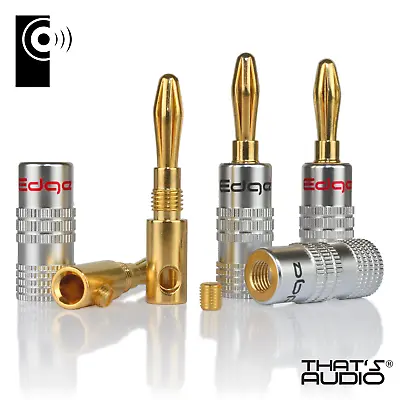 4 X EDGE Hi-Fi 4mm Banana Plugs Speaker /Amplifier Cable Connectors - BP2 • £6.99