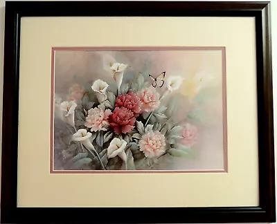 Carnation Flower Picture Calla Lilies Still Life T.c. Chiu Matted Framed 16x20 • $67.95
