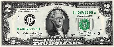 US Bicentennial $2 Two Dollar Bill SERIES 1976 • $3.99