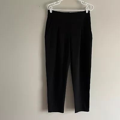 Teat & Cosset Women Maternity S Black Pleated Tapered Leg Ankle Trouser Pants • $21.24