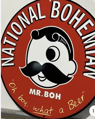 Top Quality  Mr. BOH  National Bohemian Beer Vintage Reproduction Garage Sign • $23