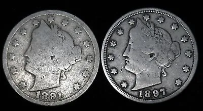 $3.25 • Buy Liberty V Nickels 1891 1897