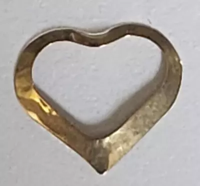 14k Yellow Gold FLoating Heart Pendant Charm Estate 3/8  Light WEight Nice Cute • $8.99