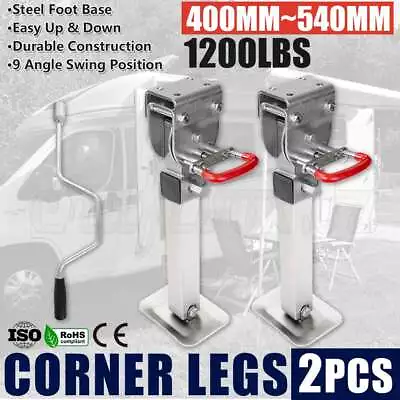 2pcs 400mm-540mm Drop Down Legs Caravan Corner Stabilizer Steel Legs 1200LB AU • $105.95