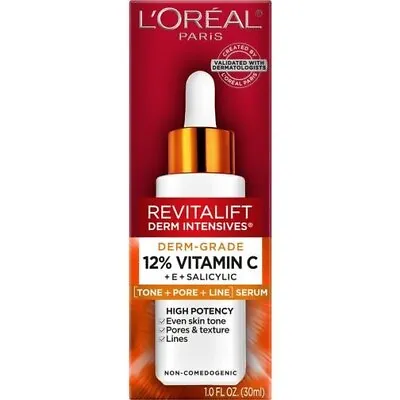 L'Oreal Revitalift Derm Intensives 12% Vitamin C +E Salic Acid Serum 1.0 Oz. • $17