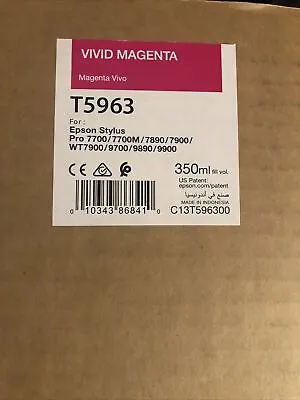 05/2020 Genuine EPSON T5963 Vivid Magenta Ink 350ml For 7700/7890/7900/9890/9900 • $50