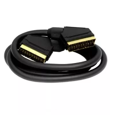 10m Premium SCART Lead Cable Fully Wired 21 Pin RGB SKY TV DVD Gold • £8.95