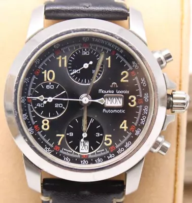 MAURICE LACROIX CHRONOGRAPH AUTOMATIC WATCH 8237/39721 39mm 20mm LUG RUNS (AR) • $1495