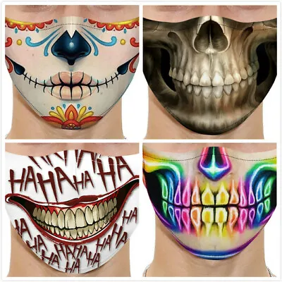 Skull Rainbow Adult Handmade Reusable Washable Face Mask Protect Fashion Masks  • £2.99