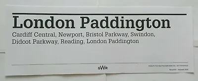 GREAT WESTERN RAILWAY WINDOW LABEL GWR Cardiff Central-London Paddington Express • £7.99